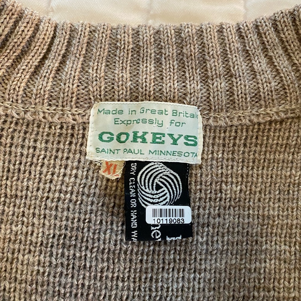 Vintage Wool XL Crewneck Sweater with Suede Shoulder & Elbow Patches - Picture 3 of 6